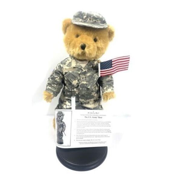 Danbury Mint Collectible Military Bear Flag Camouflage Outfit US Army Bear RARE - Picture 8 of 9